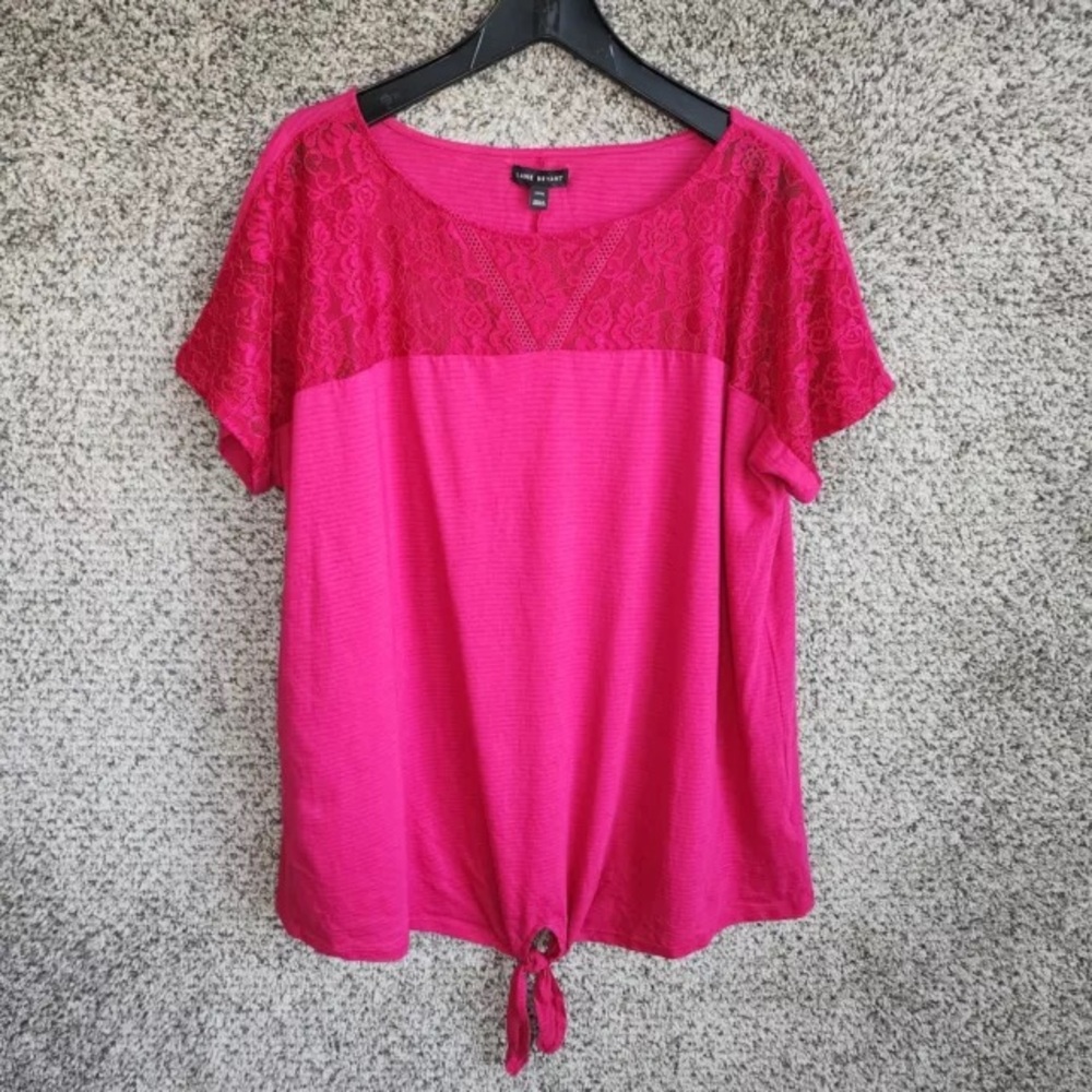 Lane Bryant Top with Lace Flower Pattern and tie bottom